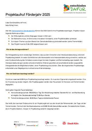 Förderaufruf für das Bundesprogramm Demokratie Leben (Frist zum Einreichen einer Interessensbekundung: 02.03.2025)