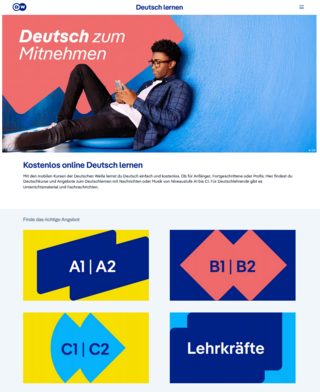 Aktualisiertes Online-Portal „Deutsch lernen“ der Deutschen Welle für Lernende, Lehrende und Ehrenamtliche – mit Unterrichtsmaterialien, Fachnachrichten und Musik auf den Niveaustufen A1 bis C1.