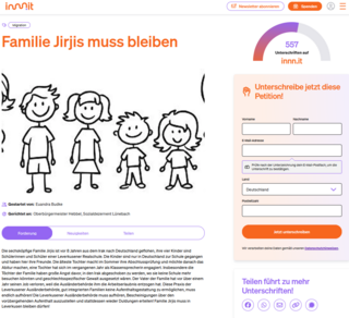 Online-Petition: Familie Jirjis muss bleiben!
