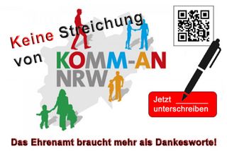 Online-Petition des AK Politik der Kölner Willkommensinitiativen zum Erhalt und Ausbau des Förderprogramms KOMM-AN NRW: "Keine Streichung von KOMM-AN NRW – das Ehrenamt braucht mehr als Dankesworte!" (28.10.2024)