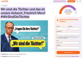 Online-Petition: Wir sind die Töchter und das ist unsere Antwort, Friedrich Merz! #WirSindDieTöchter